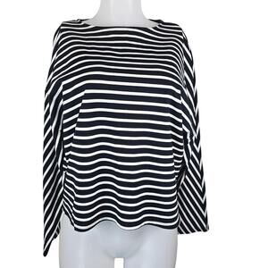 TRUTH by Republic Black White Strip Long Sleeve Winter Warm Women's Blouse L